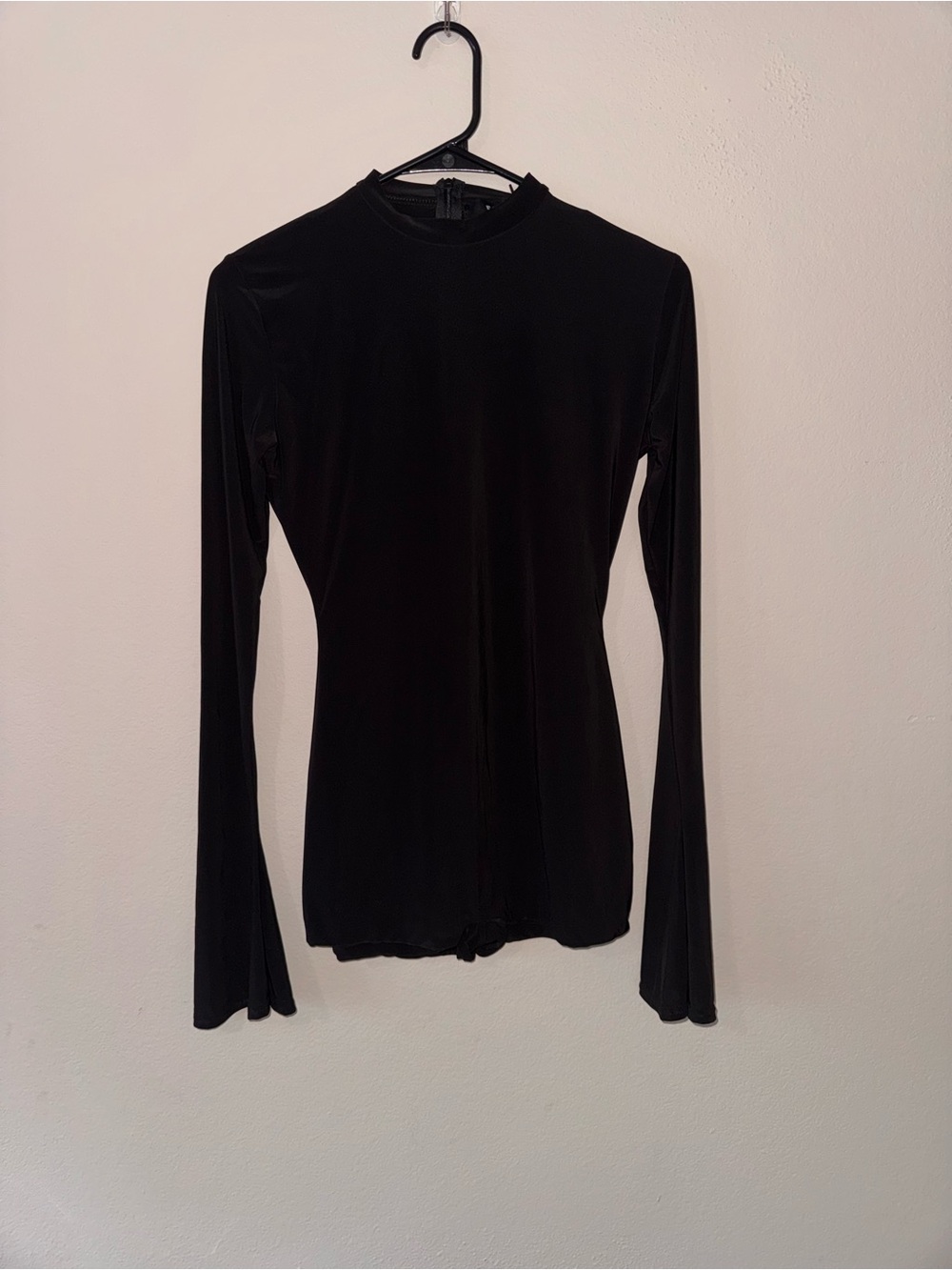 Women’s black EGO Long Flute Sleeve Playsuit